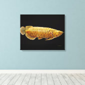 Aziatische Arowana Vis Verpakt Canvas Afdruk (Insitu (Houten vloer))