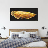 Aziatische Arowana Vis Verpakt Canvas Afdruk (Insitu (Slaapkamer))