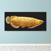 Aziatische Arowana Vis Verpakt Canvas Afdruk (Insitu (Houten vloer))