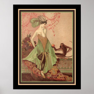 Aziatische Art Deco-afdrukken van 1920 Poster