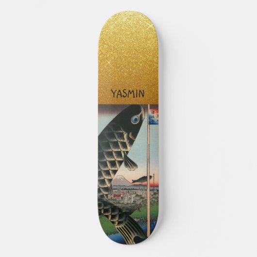 Aziatische Art Fish Gold-gepersonaliseerde skatebo Persoonlijk Skateboard (Voorkant)