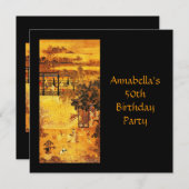 -Aziatische Art Gold 50e verjaardag Kaart (Voorkant / Achterkant)