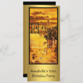 -Aziatische Art Gold 50e verjaardag Kaart (Voorkant / Achterkant)