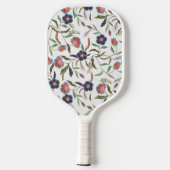Aziatische Batik Stijl Abstract Bloempatroon op Wi Pickleball Paddle (Achterkant)