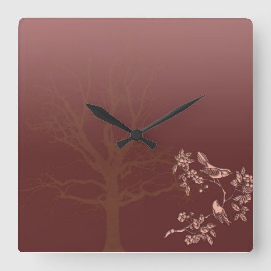Aziatische Beauty Square Wall klok (Voorkant)
