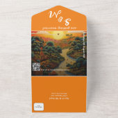 Aziatische bestemming RSVP All-in-One bruiloft All In One Uitnodiging (Buitenkant)