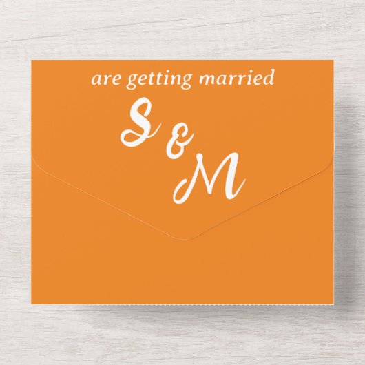 Aziatische bestemming RSVP All-in-One bruiloft All In One Uitnodiging (Achterkant)