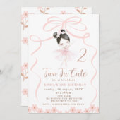 Aziatische Black Hair Ballerina Twee Tu Leuke Verj Kaart (Voorkant / Achterkant)