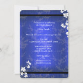 Aziatische Blauwe Blossom White Birthday Party Kaart (Achterkant)