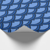 Aziatische blauwe golven die papier verpakken (Hoek)