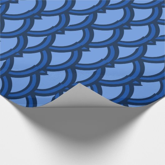 Aziatische blauwe golven die papier verpakken (Hoek)