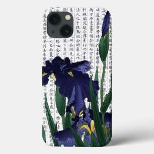 Aziatische Blauwe Iris op Kanji Achtergrond Case-Mate iPhone Case