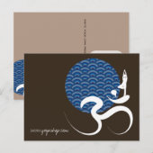 Aziatische Blauwe Zon Yoga Moderne Zen Kalligrafie Briefkaart (Voorkant / Achterkant)