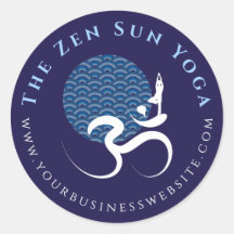 Aziatische Blauwe Zon Yoga Moderne Zen Kalligrafie