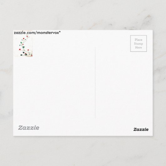 Aziatische Bloem Briefkaart (Achterkant)