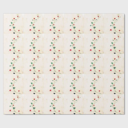 Aziatische Bloem Cadeaupapier (Vlak)