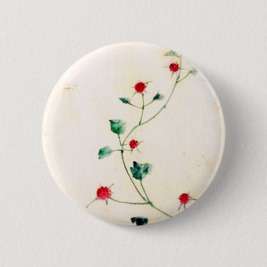 Aziatische Bloem Ronde Button 5,7 Cm (Voorkant)