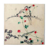 Aziatische Bloem Tegeltje (Voorkant)