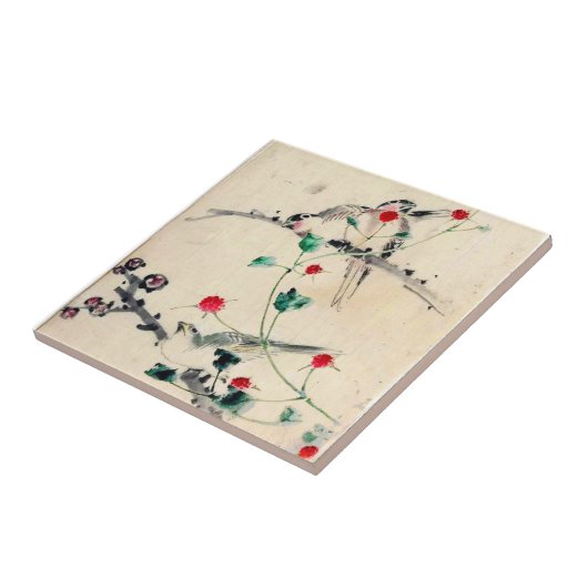 Aziatische Bloem Tegeltje (Zijkant)