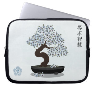 Aziatische bloemen bonsai bloesem boom grafisch on laptop sleeve