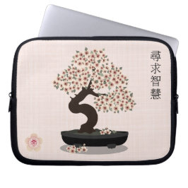 Aziatische bloemen bonsai bloesem boom grafisch on laptop sleeve