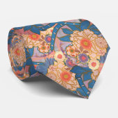 Aziatische bloemenkollage stropdas (Opgerold)