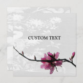 Aziatische bloemmotief doe-het-zelf uitnodiging vo (Voorkant / Achterkant)