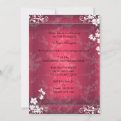 Aziatische Blossom Red White Lace Birthday Party Kaart (Achterkant)