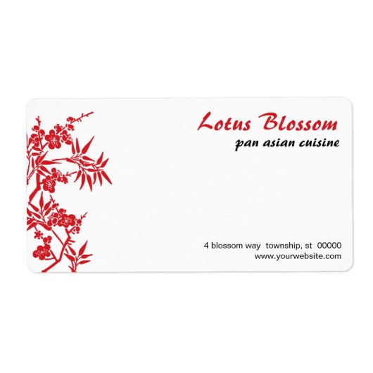 Aziatische Blossom-verzendlabel Etiket (Voorkant)