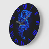Aziatische Blue Dragon Wall klok (Hoek)