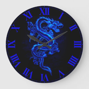Aziatische Blue Dragon Wall klok