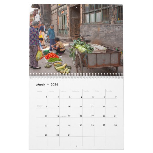 Aziatische Boer's Market Kalender (Mar 2026)