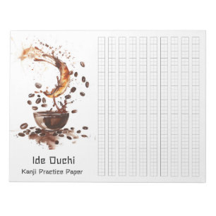 Aziatische borstel koffie kunst kanji praktijk pap notitieblok