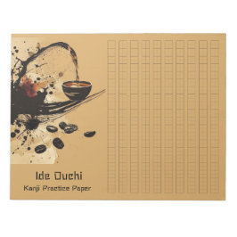 Aziatische borstel koffie kunst kanji praktijk pap notitieblok