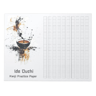 Aziatische borstel koffie kunst kanji praktijk pap notitieblok