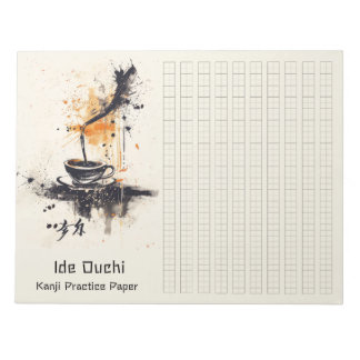 Aziatische borstel koffie kunst kanji praktijk pap notitieblok