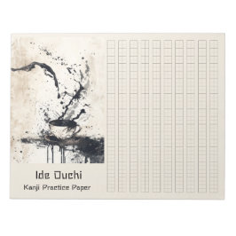 Aziatische borstel koffie kunst kanji praktijk pap notitieblok