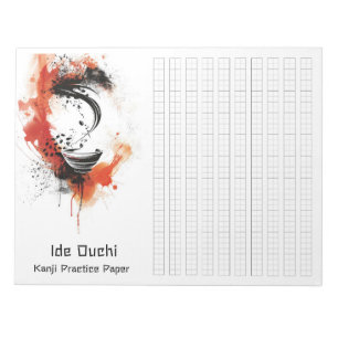 Aziatische borstel koffie kunst kanji praktijk pap notitieblok