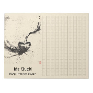 Aziatische borstel koffie kunst kanji praktijk pap notitieblok
