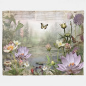 Aziatische Botanische Bliss  Waterlelie Delight Fleece Deken (Voorkant (Horizontaal))