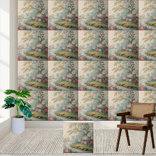 Aziatische Botanische Vintage Chinoiserie Landscha Tegeltje