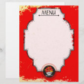 Aziatische brandkappen, menu letterhoofd (Voorkant / Achterkant)