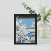 Aziatische brug en sneeuwlandschap Briefkaart (Staand voorkant)