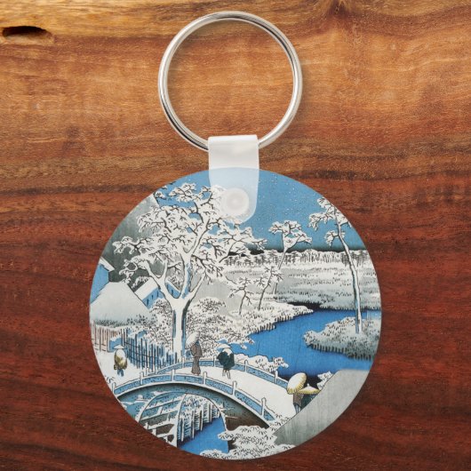 Aziatische Brug- en sneeuwlandschapsSleutelhanger Sleutelhanger (Voorkant)