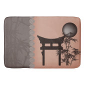 Aziatische bruine Torii bamboe maan digitale kunst Badmat (Voorkant)