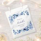 Aziatische Chinoiserie Lichtblauw Bloemen Bridgert Bedankzakje (Geknipt)