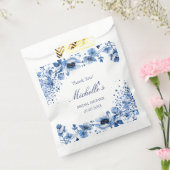 Aziatische Chinoiserie Lichtblauw Bloemen Bridgert Bedankzakje (Gezegeld)