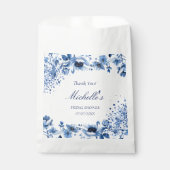 Aziatische Chinoiserie Lichtblauw Bloemen Bridgert Bedankzakje (Voorkant)