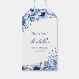 Aziatische Chinoiserie Lichtblauw Bloemen Bridgert Cadeaulabel