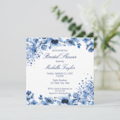 Aziatische Chinoiserie Lichtblauw Bloemen Bridgert Kaart (Staand voorkant)